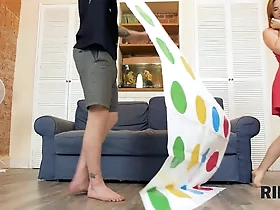 Russian teen with bare genitalia proposes Twister game and receives intense rimjob