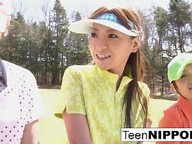 Cute Asian teen girls deport oneself a facetiously fillet golf