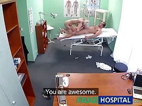 Inked blonde receives intense penetration from fake physician in homemade video
