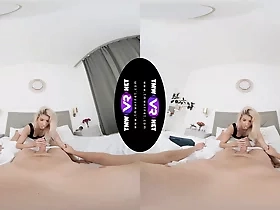 Experience a virtual reality blowjob with a stunning blonde babe